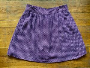 GAP Lightweight Purple Dotted Pleated Mini Skirt sz 2